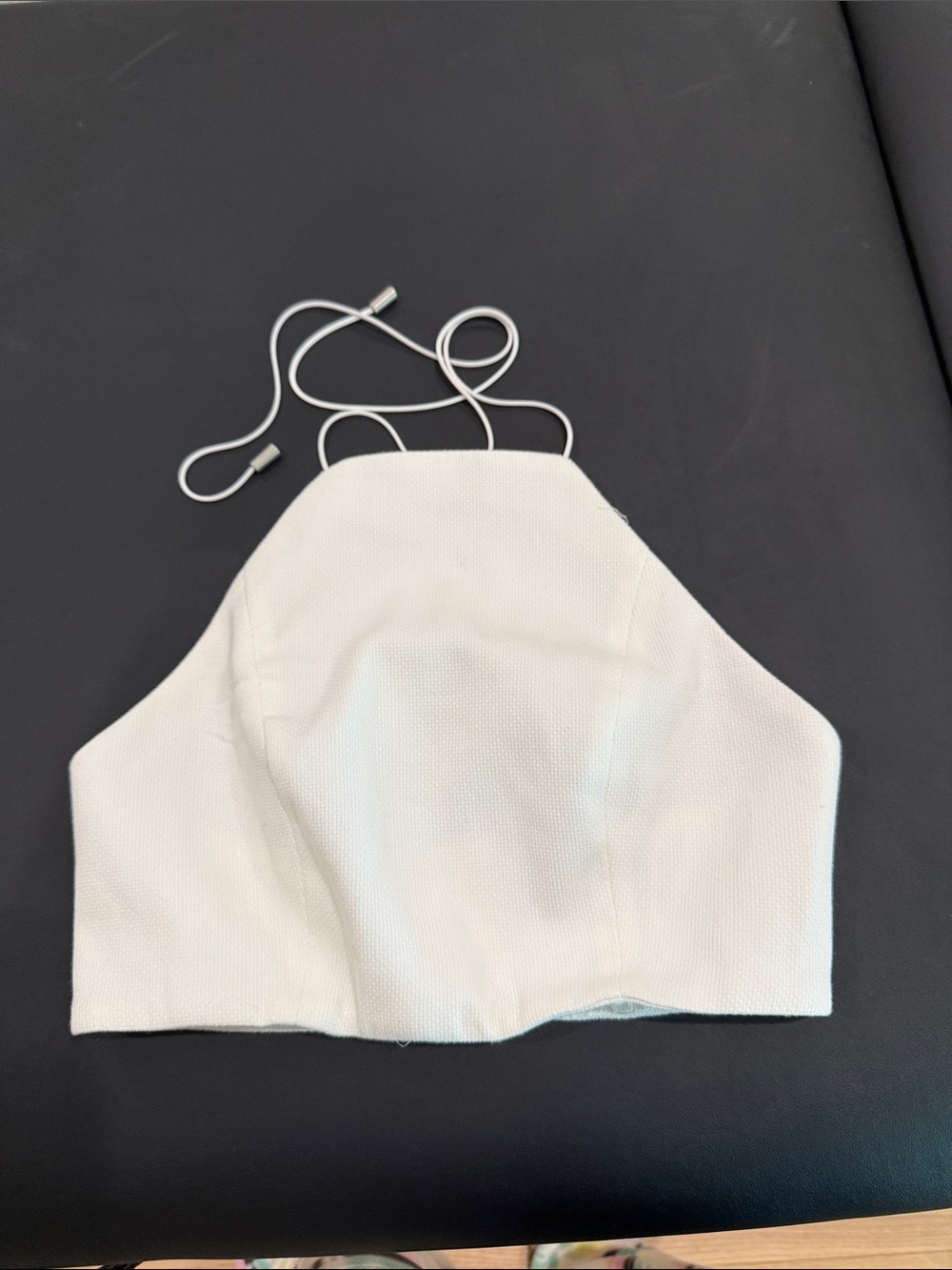 rag & bone White Halter Crop Top